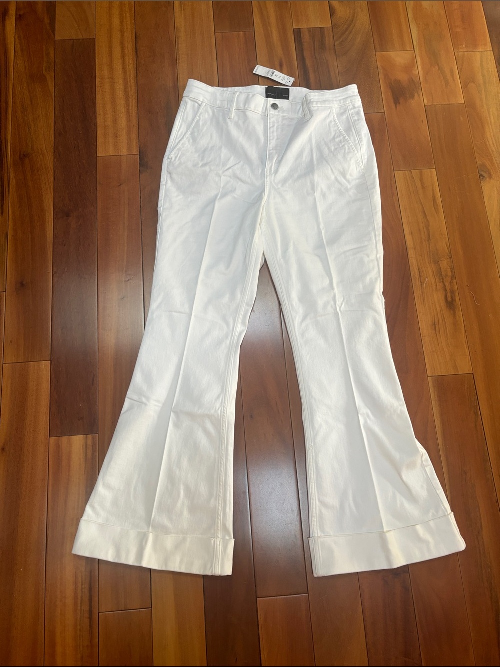 White House Black Market White Flare Wide-Leg Jeans - size 10S